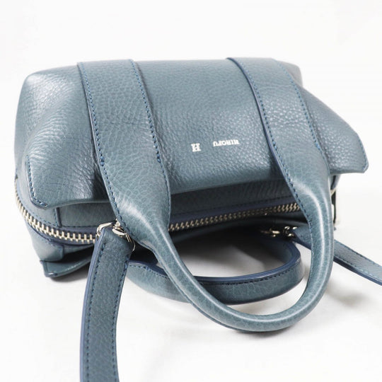 HIROFU Shoulder Bag 15906L Main: Leather blue Rampo S Women Used Authentic