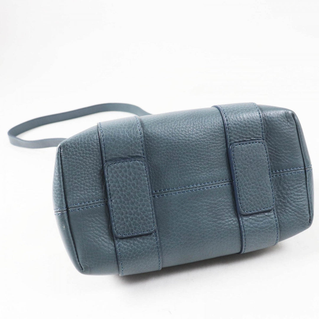 HIROFU Shoulder Bag 15906L Main: Leather blue Rampo S Women Used Authentic