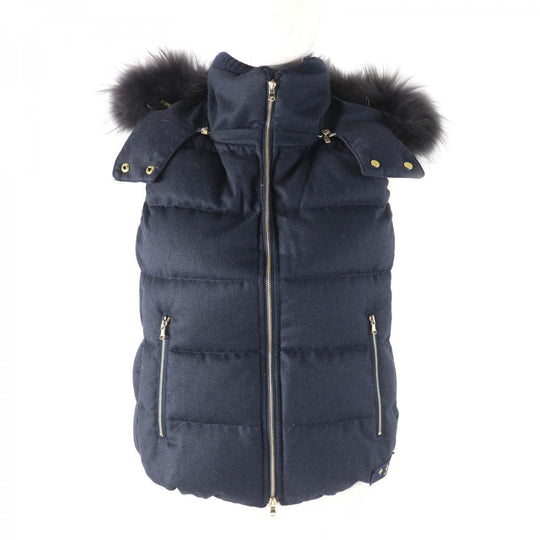 TATRAS Down vest LTA18A4572 Outer: 100% wool, Filling: 90% down, Filling: 10% feather, Lining: 90% nylon, Lining: 10% polyurethane Navy LUSERA Women 1 Used Authentic