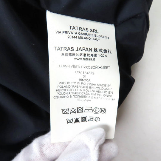 TATRAS Down vest LTA18A4572 Outer: 100% wool, Filling: 90% down, Filling: 10% feather, Lining: 90% nylon, Lining: 10% polyurethane Navy LUSERA Women 1 Used Authentic