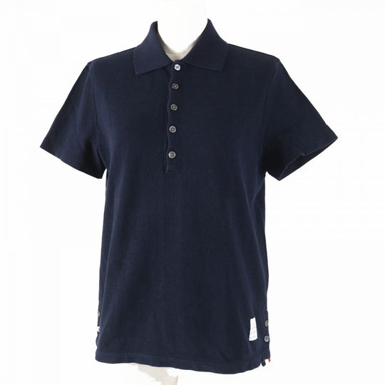 THOM BROWNE Short sleeve polo shirt MJP042A Main: 100% cotton Dark navy Women Used Authentic