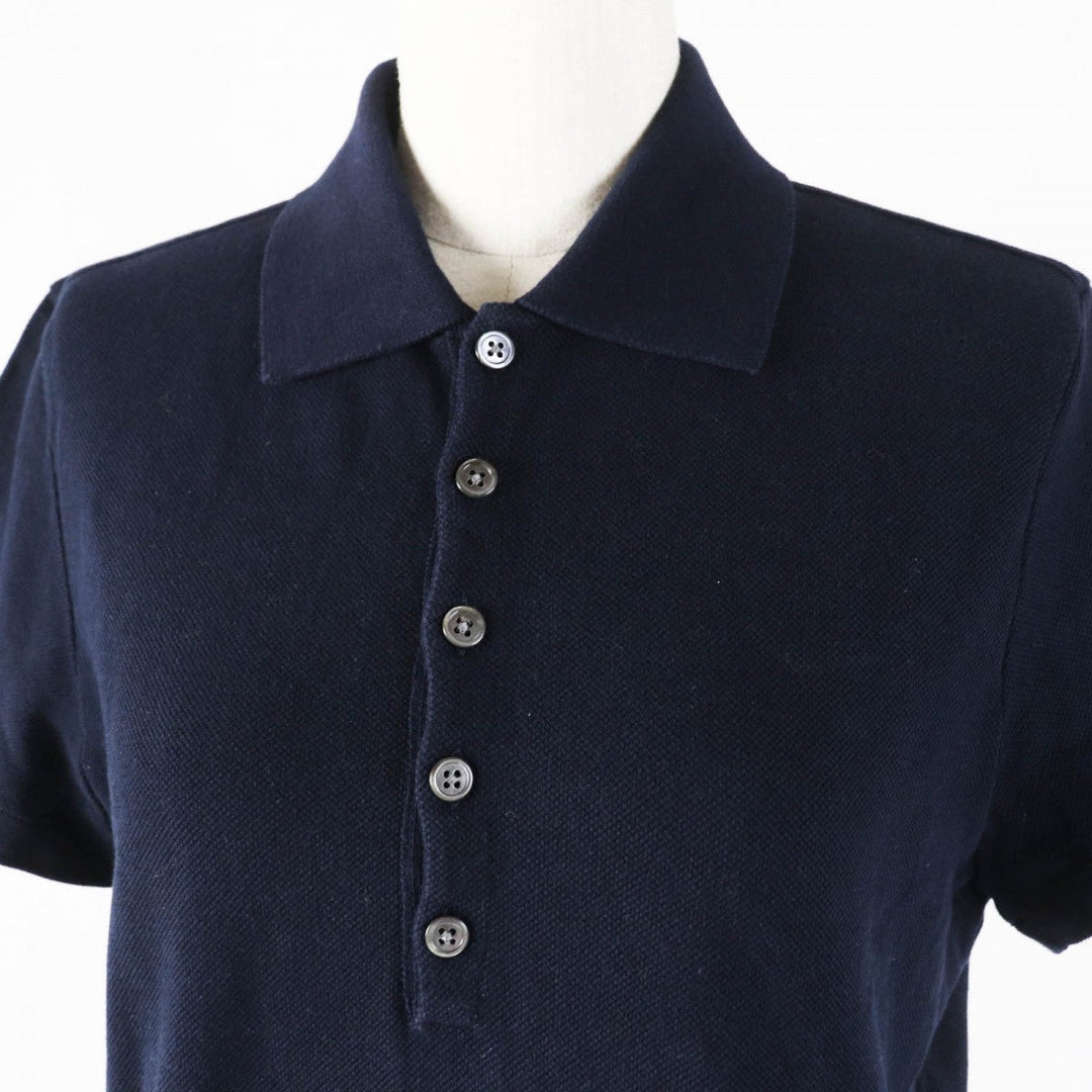 THOM BROWNE Short sleeve polo shirt MJP042A Main: 100% cotton Dark navy Women Used Authentic