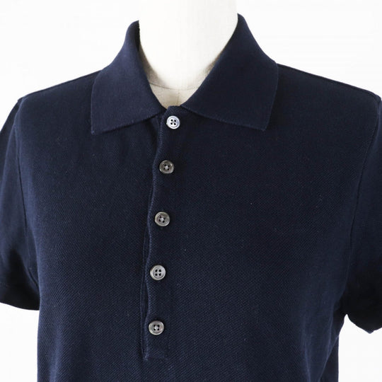 THOM BROWNE Short sleeve polo shirt MJP042A Main: 100% cotton Dark navy Women Used Authentic