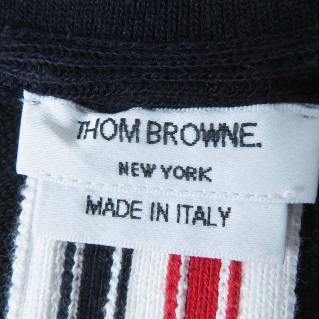 THOM BROWNE Short sleeve polo shirt MJP042A Main: 100% cotton Dark navy Women Used Authentic