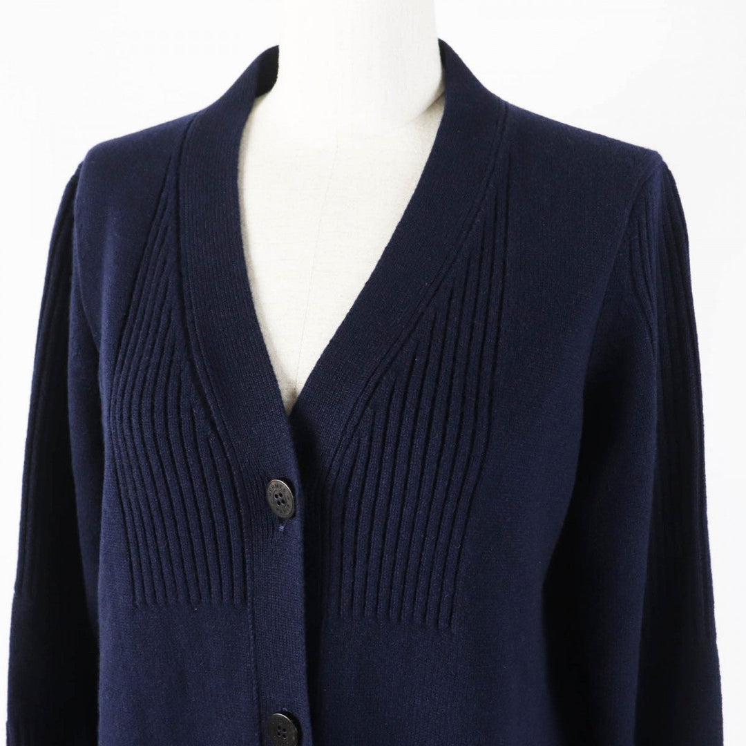 HERMES cardigan Main: 100% cashmere Dark navy Women 38 Used Authentic