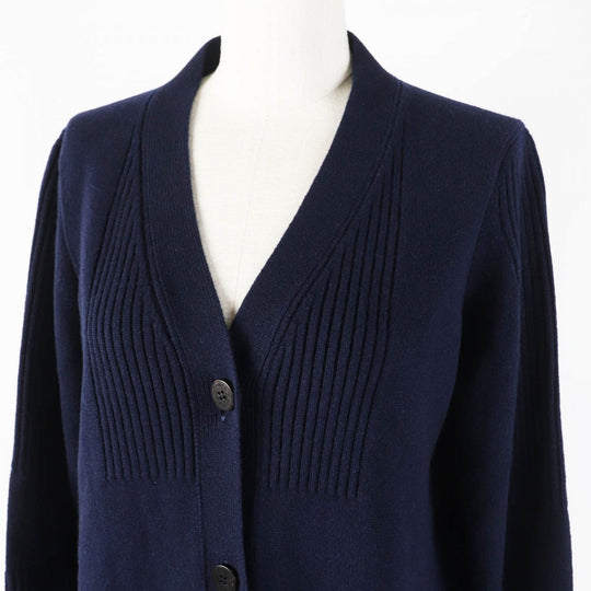 HERMES cardigan Main: 100% cashmere Dark navy Women 38 Used Authentic