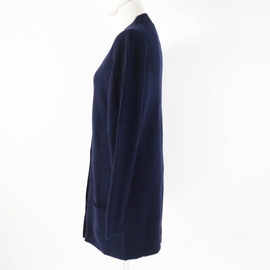 HERMES cardigan Main: 100% cashmere Dark navy Women 38 Used Authentic