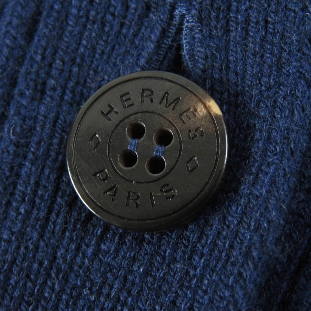 HERMES cardigan Main: 100% cashmere Dark navy Women 38 Used Authentic