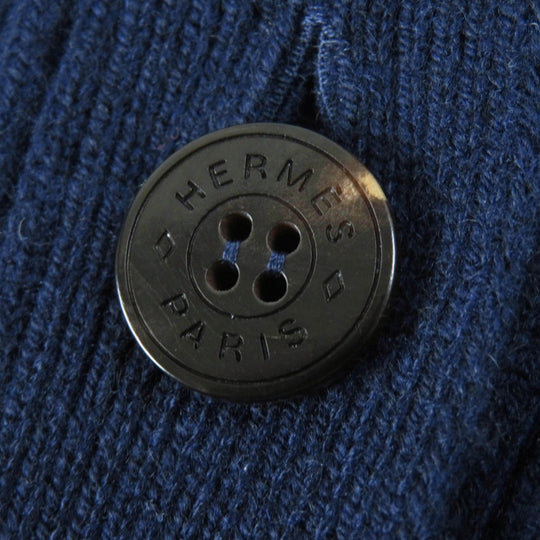 HERMES cardigan Main: 100% cashmere Dark navy Women 38 Used Authentic