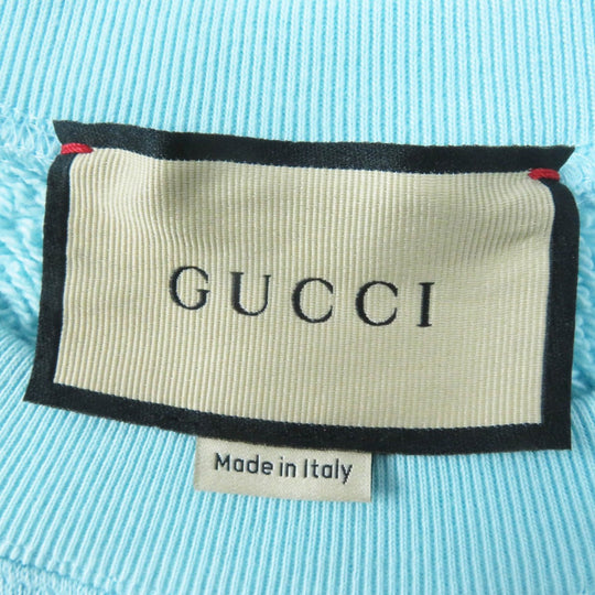 GUCCI sweat 617964 Main: 100% cotton, part: 75% silk, part: 25% polyester, part: sequins, part: glass light blue multi Women S Used Authentic