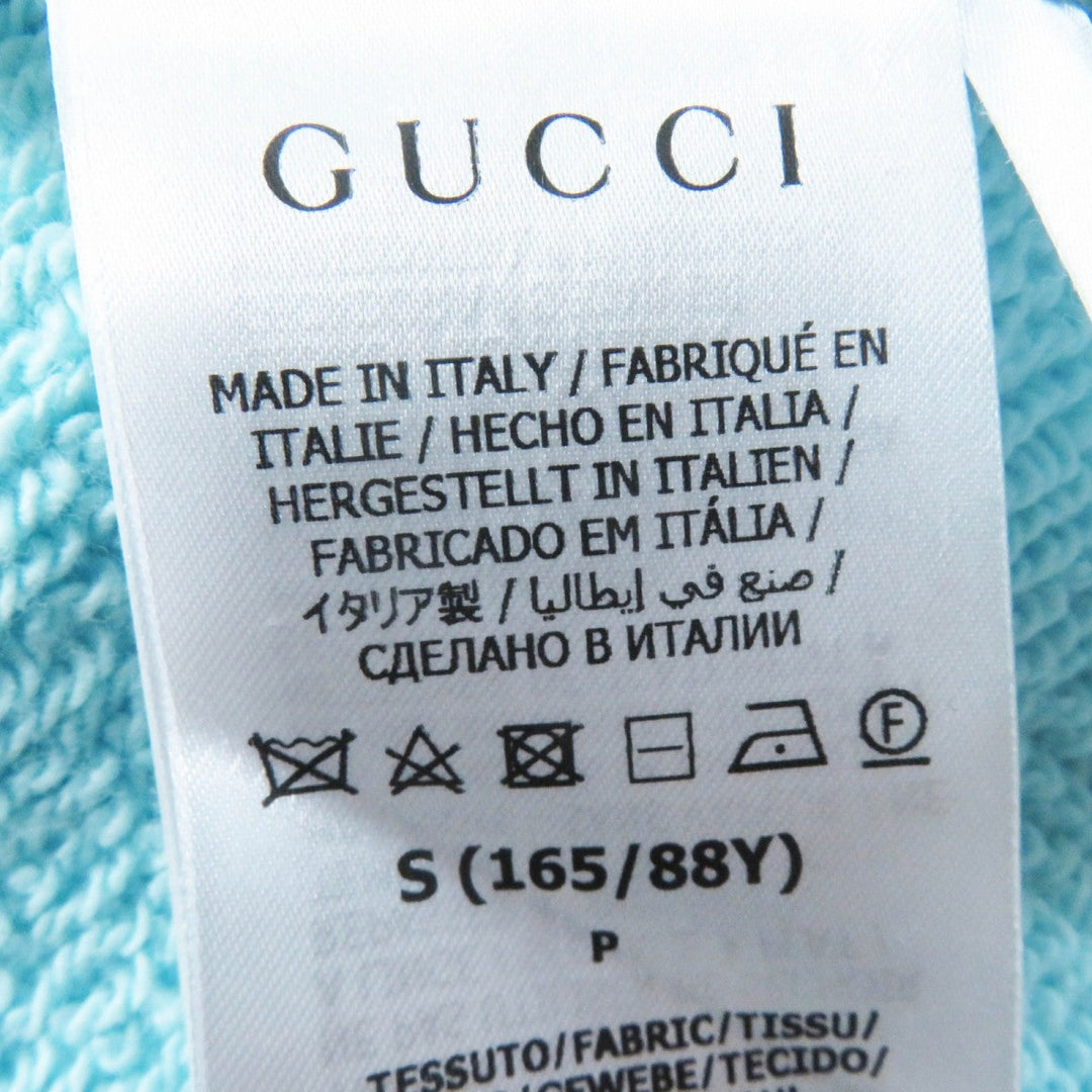 GUCCI sweat 617964 Main: 100% cotton, part: 75% silk, part: 25% polyester, part: sequins, part: glass light blue multi Women S Used Authentic