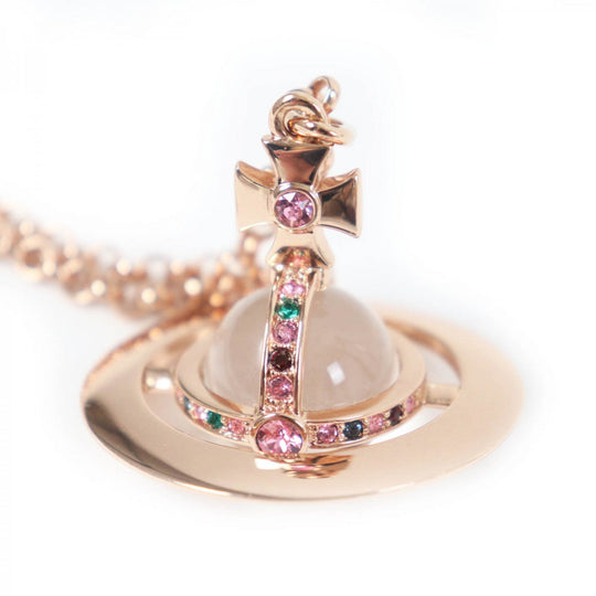 Vivienne Westwood Necklace Gold Plated Pink gold Orb Necklace