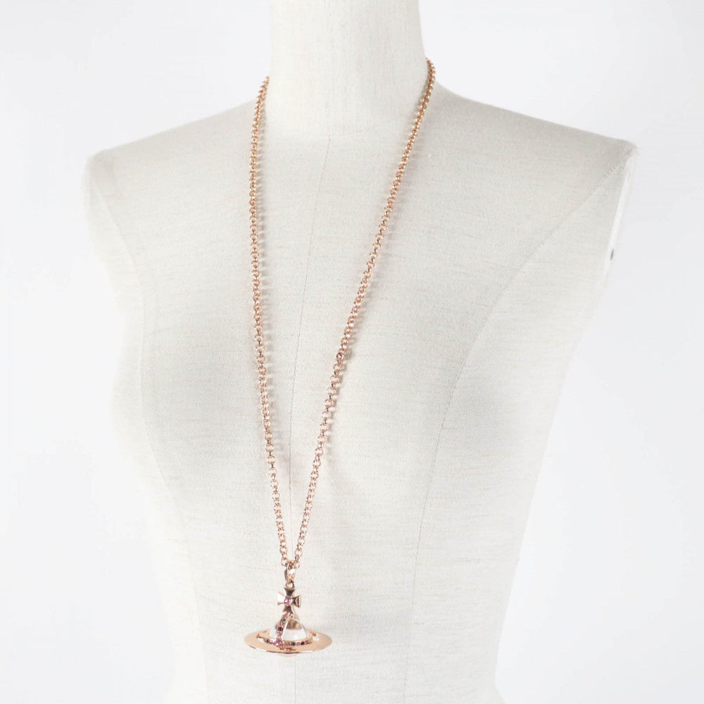 Vivienne Westwood Necklace Gold Plated Pink gold Orb Necklace