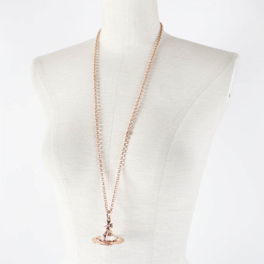 Vivienne Westwood Necklace Gold Plated Pink gold Orb Necklace