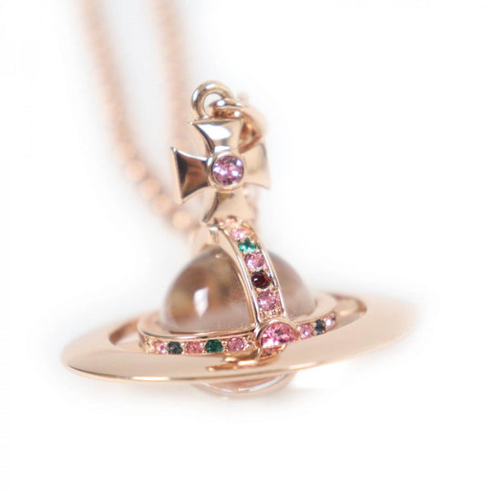 Vivienne Westwood Necklace Gold Plated Pink gold Orb Necklace