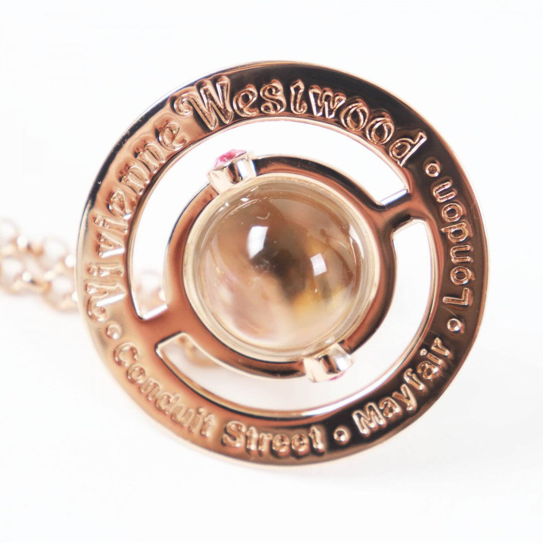 Vivienne Westwood Necklace Gold Plated Pink gold Orb Necklace