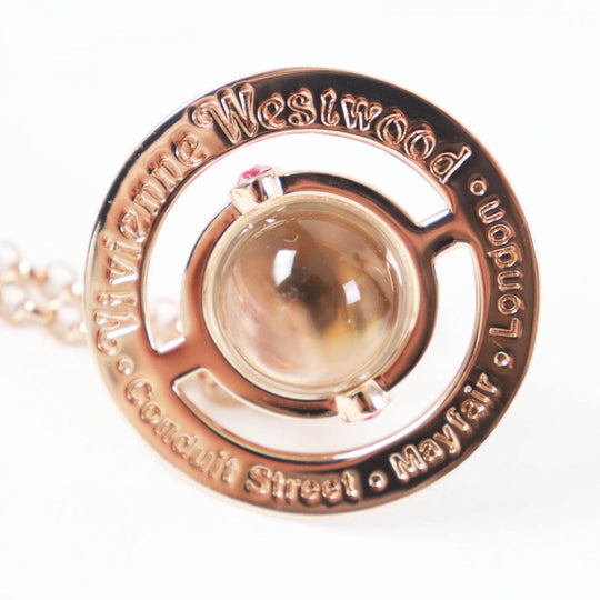 Vivienne Westwood Necklace Gold Plated Pink gold Orb Necklace