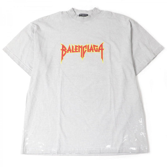 BALENCIAGA Short sleeve T-shirt 694576 Main: 100% cotton, part: 97% cotton, part: 3% polyurethane gray mens 2 Used Authentic