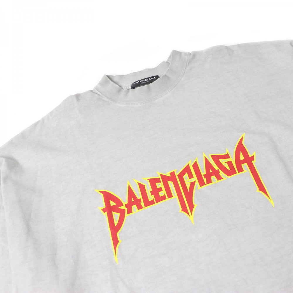 BALENCIAGA Short sleeve T-shirt 694576 Main: 100% cotton, part: 97% cotton, part: 3% polyurethane gray mens 2 Used Authentic