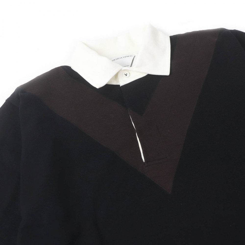 BOTTEGAVENETA Short sleeve polo shirt 648838 Main: 100% cotton black mens XL Used Authentic