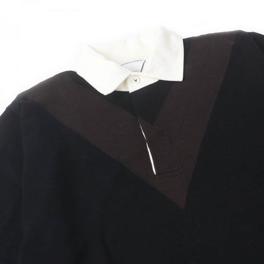 BOTTEGAVENETA Short sleeve polo shirt 648838 Main: 100% cotton black mens XL Used Authentic