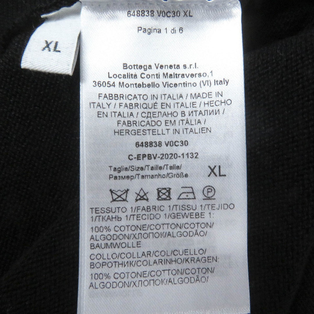 BOTTEGAVENETA Short sleeve polo shirt 648838 Main: 100% cotton black mens XL Used Authentic