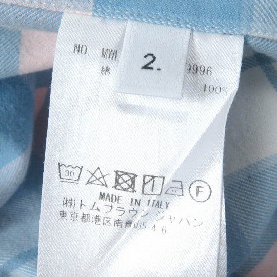 THOM BROWNE Long sleeve shirt MWL272A Main: 100% cotton Blue pink mens 2 Used Authentic