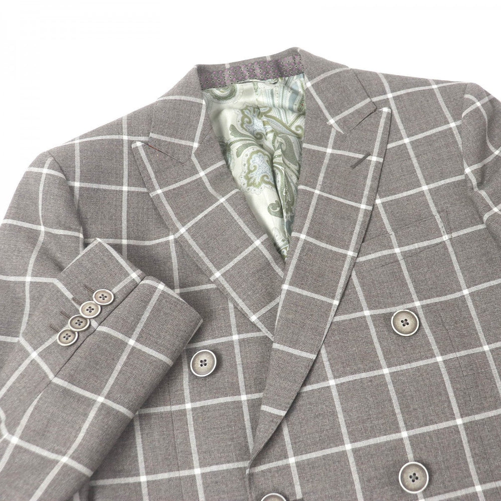 ETRO suit Outer: 100% wool, Lining: 100% silk, Sleeve lining: 60% acetate, Sleeve lining: 40% rayon Brown type mens 46 Used Authentic