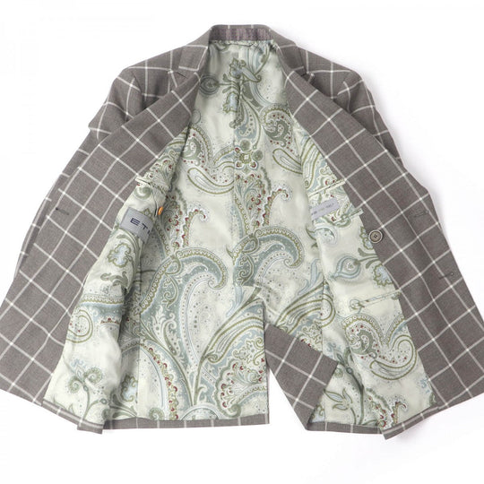 ETRO suit Outer: 100% wool, Lining: 100% silk, Sleeve lining: 60% acetate, Sleeve lining: 40% rayon Brown type mens 46 Used Authentic