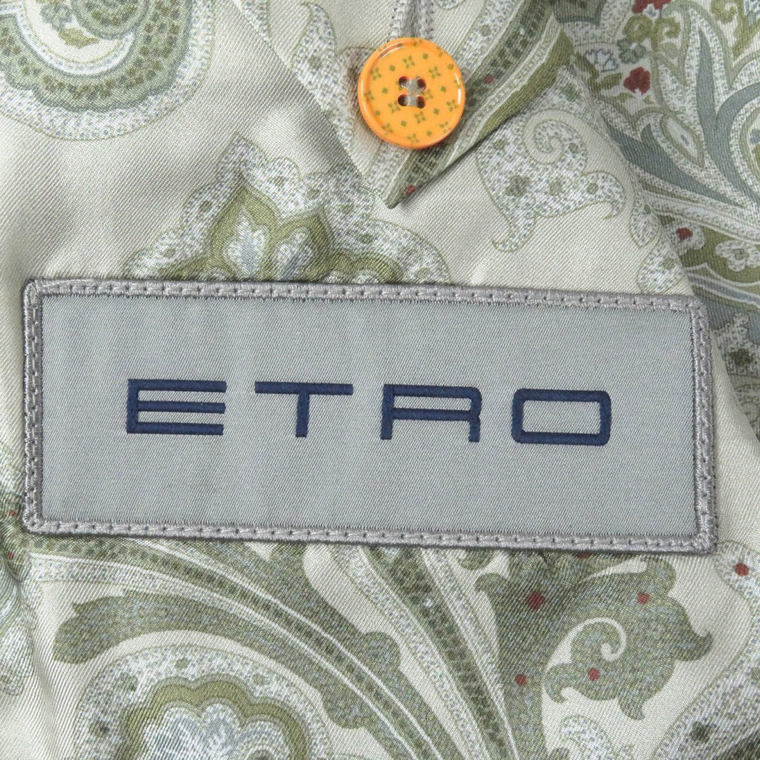 ETRO suit Outer: 100% wool, Lining: 100% silk, Sleeve lining: 60% acetate, Sleeve lining: 40% rayon Brown type mens 46 Used Authentic