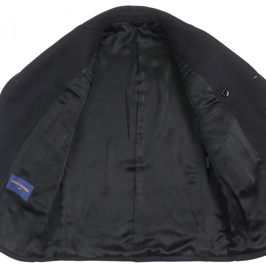 LOUIS VUITTON pea coat 1A8WQL Outer: 80% wool, Outer: 20% nylon, Lining: 31% acetate, Lining: 28% rayon, Lining: 26% cupra black mens 50 Used Authentic