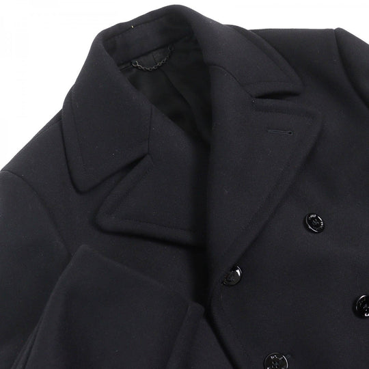 LOUIS VUITTON pea coat 1A8WQL Outer: 80% wool, Outer: 20% nylon, Lining: 31% acetate, Lining: 28% rayon, Lining: 26% cupra black mens 50 Used Authentic