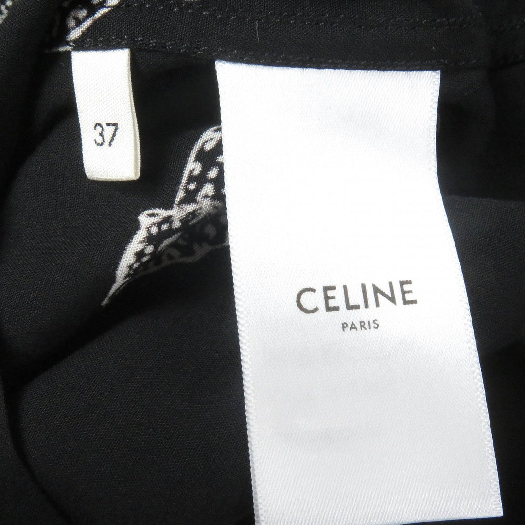 CELINE Long sleeve shirt 2C718362Q Main: 100% rayon black mens 37 Used Authentic