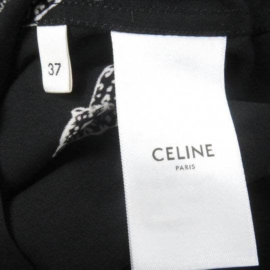 CELINE Long sleeve shirt 2C718362Q Main: 100% rayon black mens 37 Used Authentic