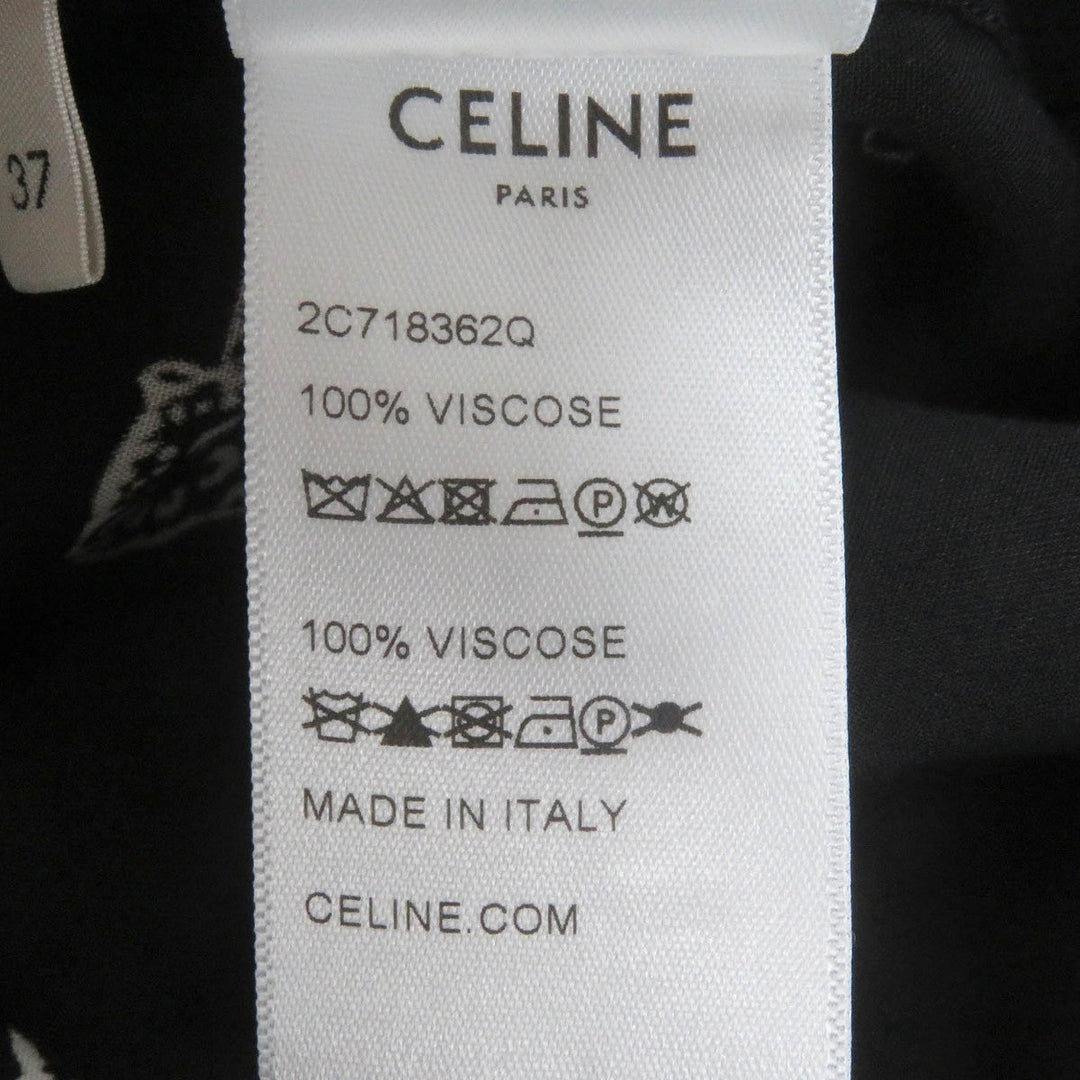 CELINE Long sleeve shirt 2C718362Q Main: 100% rayon black mens 37 Used Authentic