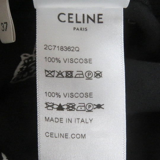 CELINE Long sleeve shirt 2C718362Q Main: 100% rayon black mens 37 Used Authentic