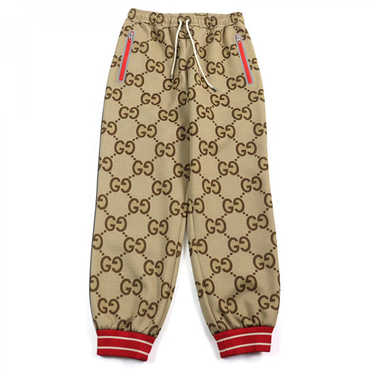 GUCCI Pants 676473 Main: 85% polyester, Main: 15% polyurethane, Part: 93% polyester, Part: 5% nylon, Part: 2% polyurethane Brown type All-over pattern mens XS Used Authentic