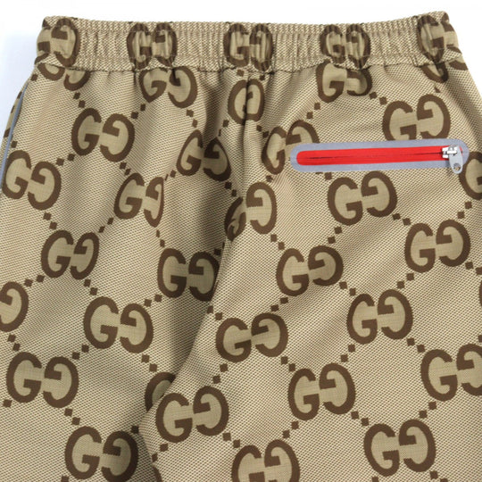 GUCCI Pants 676473 Main: 85% polyester, Main: 15% polyurethane, Part: 93% polyester, Part: 5% nylon, Part: 2% polyurethane Brown type All-over pattern mens XS Used Authentic