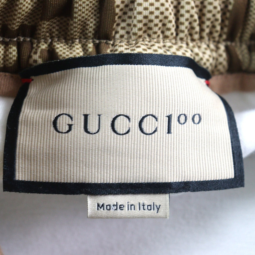 GUCCI Pants 676473 Main: 85% polyester, Main: 15% polyurethane, Part: 93% polyester, Part: 5% nylon, Part: 2% polyurethane Brown type All-over pattern mens XS Used Authentic