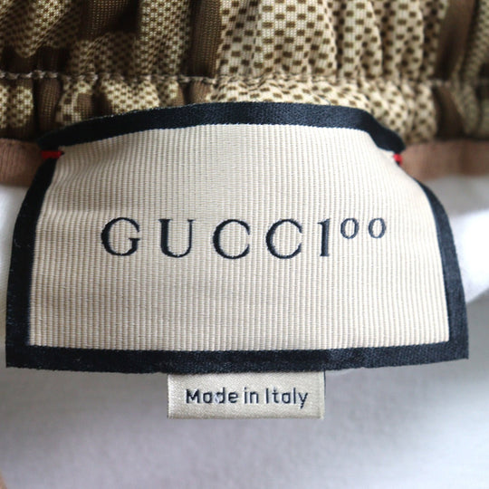 GUCCI Pants 676473 Main: 85% polyester, Main: 15% polyurethane, Part: 93% polyester, Part: 5% nylon, Part: 2% polyurethane Brown type All-over pattern mens XS Used Authentic