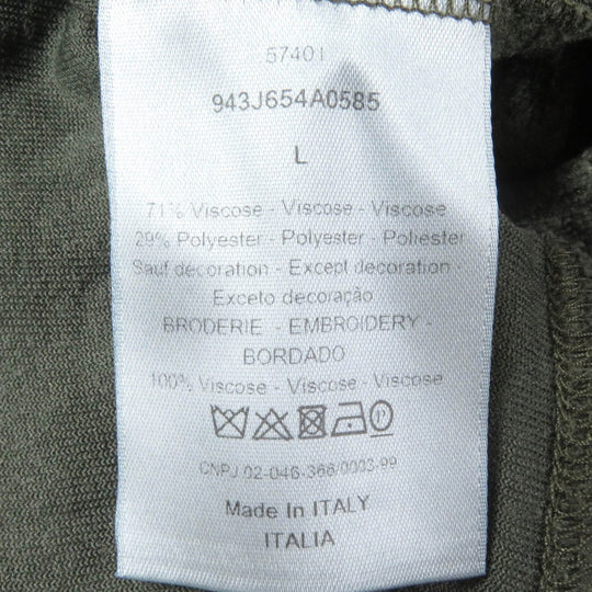 Dior HOMME Short sleeve shirt 943J654A0585 Main: 71% rayon, Main: 29% polyester, Part: 100% rayon khaki mens L Used Authentic