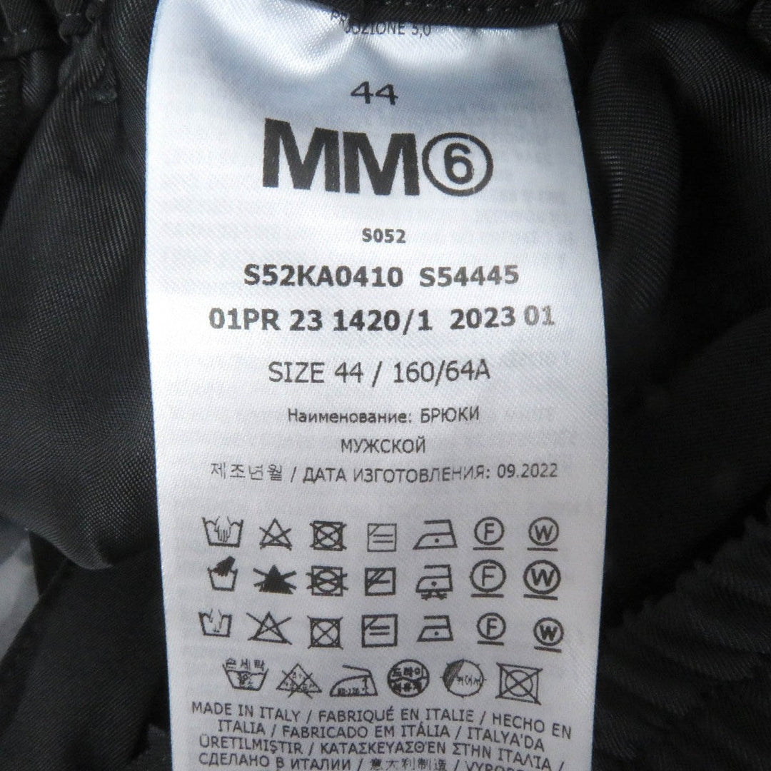 MM6 Maison Margiela Pants S52KA0410 Main: 94% polyester, Main: 6% polyurethane, Part: 100% rayon black WIDE LEG PANTS mens 44 Used Authentic