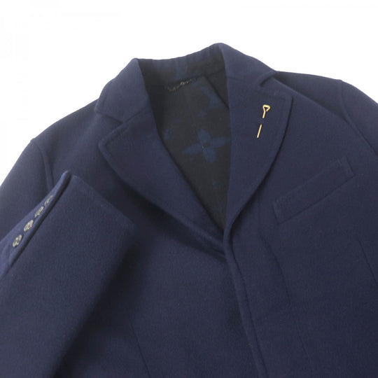 LOUIS VUITTON Chester coat Outer: 100% wool, Lining: 72% cupra, Lining: 28% cotton Navy mens 52 Used Authentic