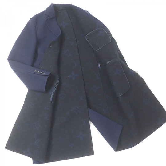 LOUIS VUITTON Chester coat Outer: 100% wool, Lining: 72% cupra, Lining: 28% cotton Navy mens 52 Used Authentic