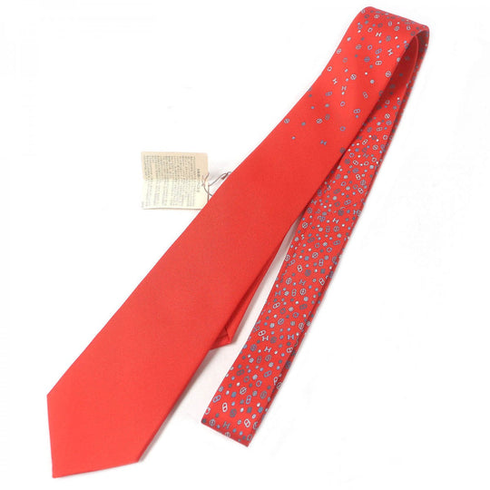 HERMES tie 6312PA silk Rouge Gris Lily Shuffle