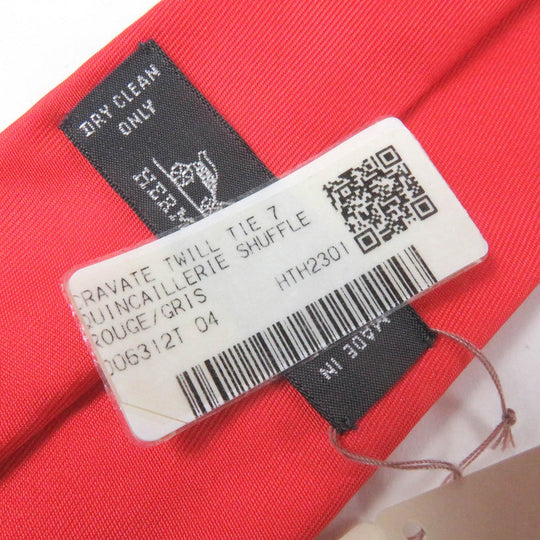 HERMES tie 6312PA silk Rouge Gris Lily Shuffle