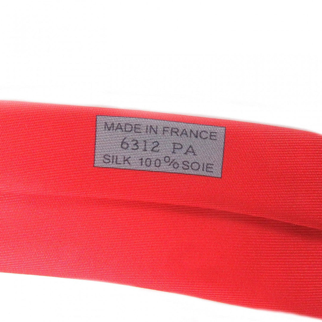 HERMES tie 6312PA silk Rouge Gris Lily Shuffle