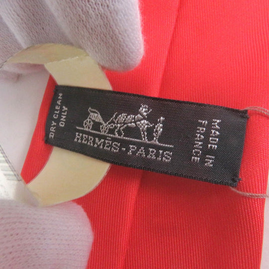 HERMES tie 6312PA silk Rouge Gris Lily Shuffle