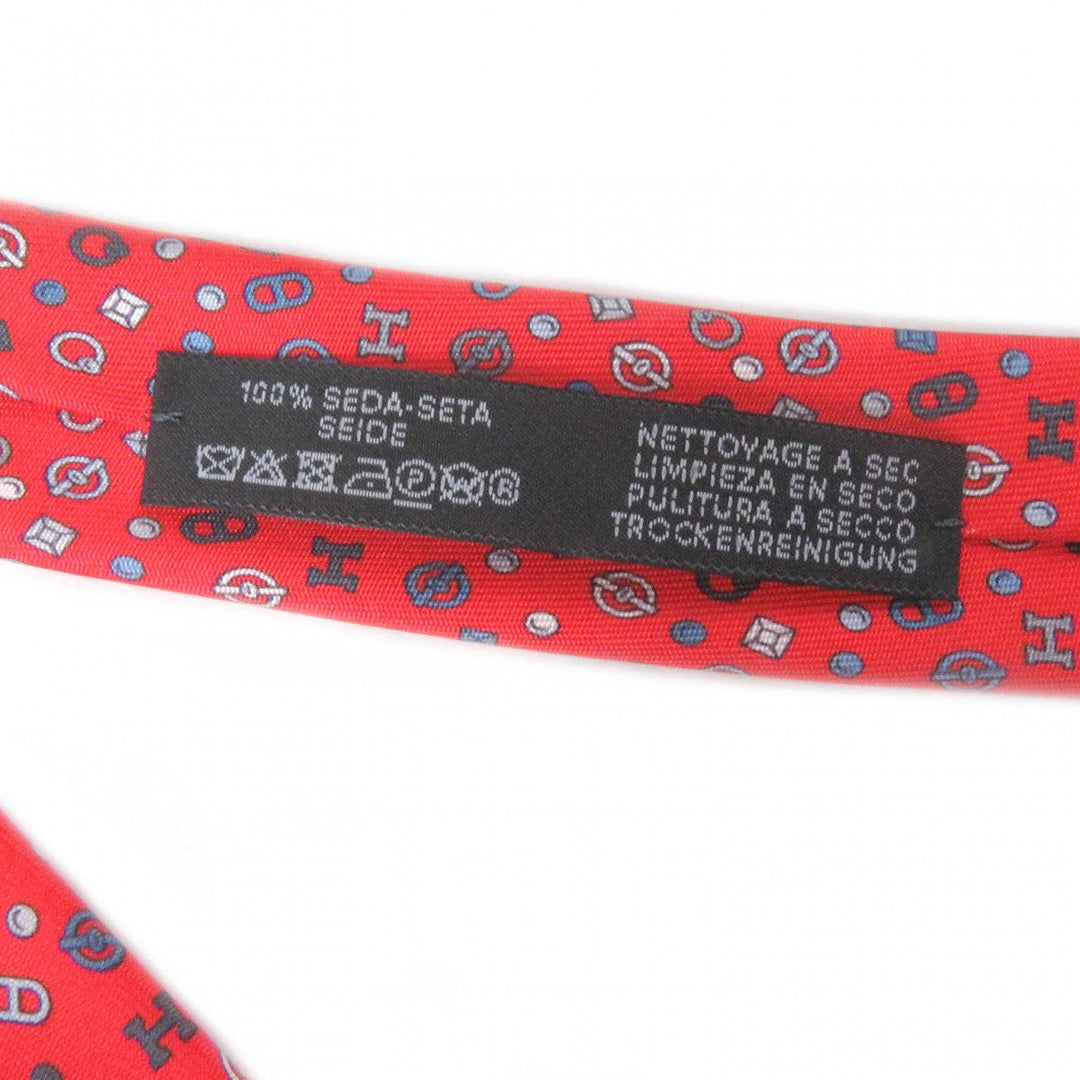 HERMES tie 6312PA silk Rouge Gris Lily Shuffle