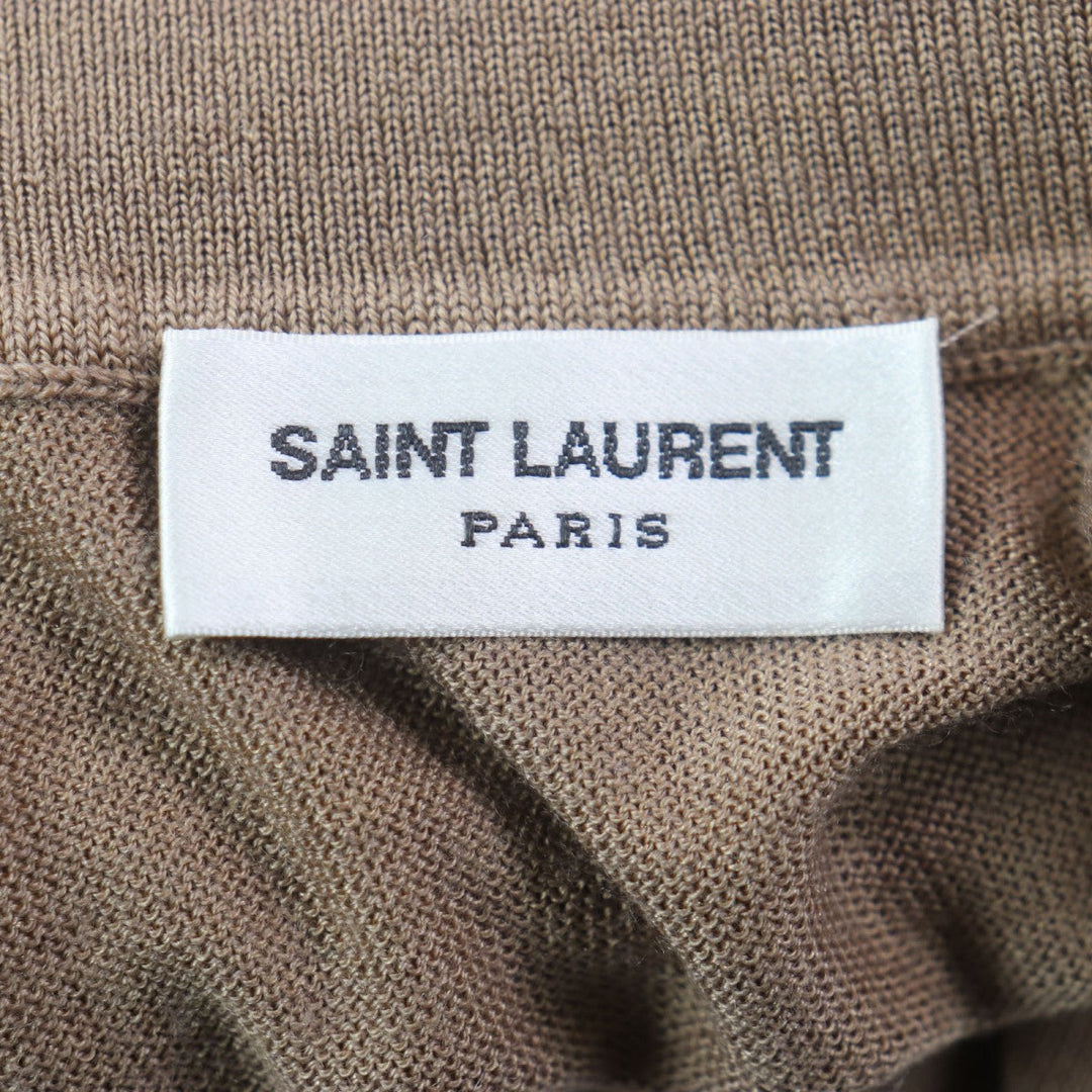 SAINT LAURENT PARIS sweater 752350 Main: 35% wool, Main: 35% cashmere, Main: 30% silk, Part: 33% wool, Part: 33% cashmere Brown mens XL Used Authentic